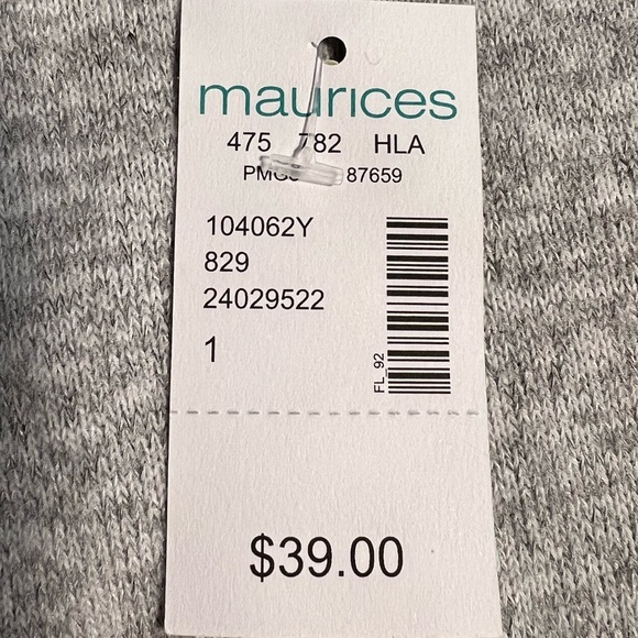 Maurice’s Gray Knit Long Sleeve Top Black Lace hem - Picture 9 of 11